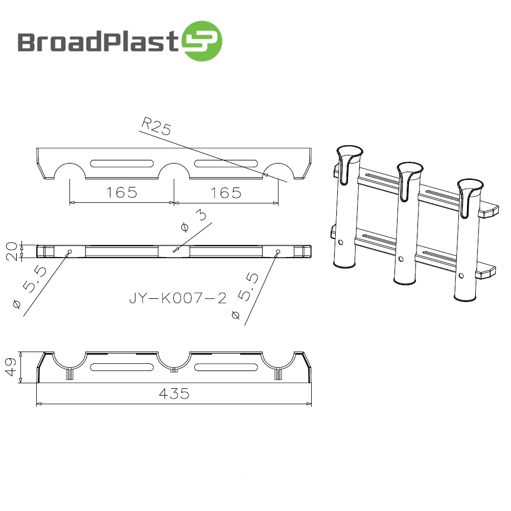 Kayak Fishing Rod Holder  BroadPlast Industrial - Kayak Accessory